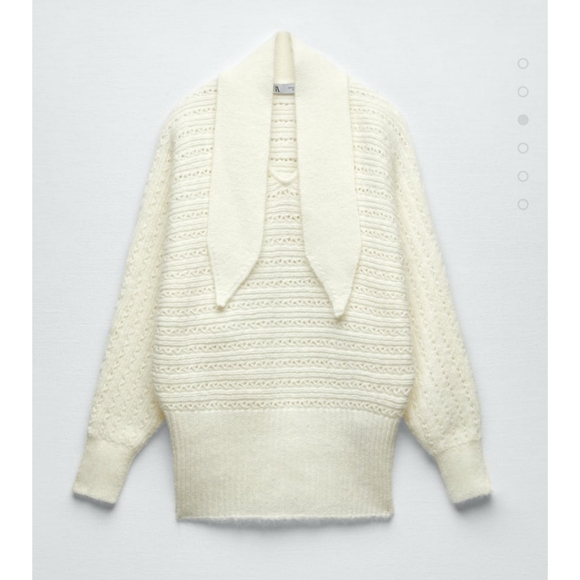 Zara Bow Collar Knit Sweater - Picture 2 of 5